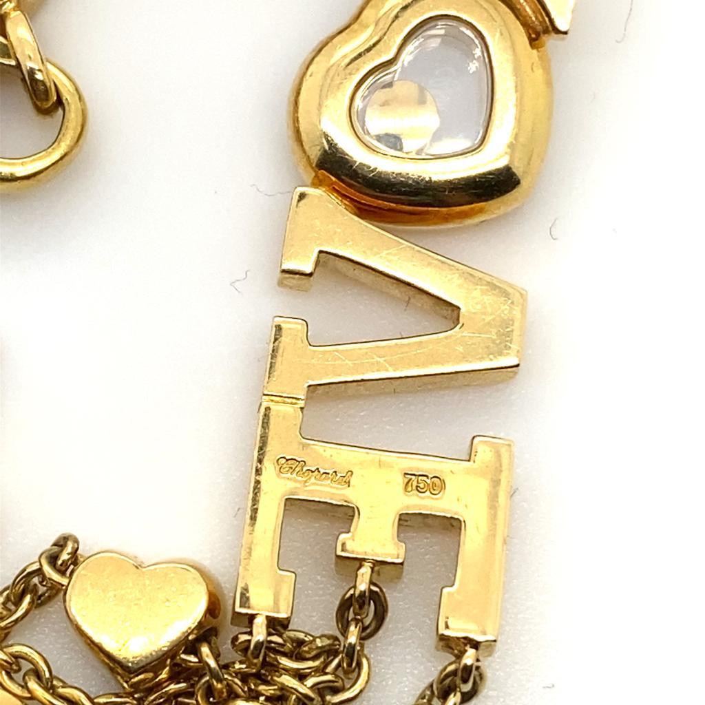 Chopard Bracelet amour vintage en or jaune 18 carats et diamants Bon état - En vente à London, GB
