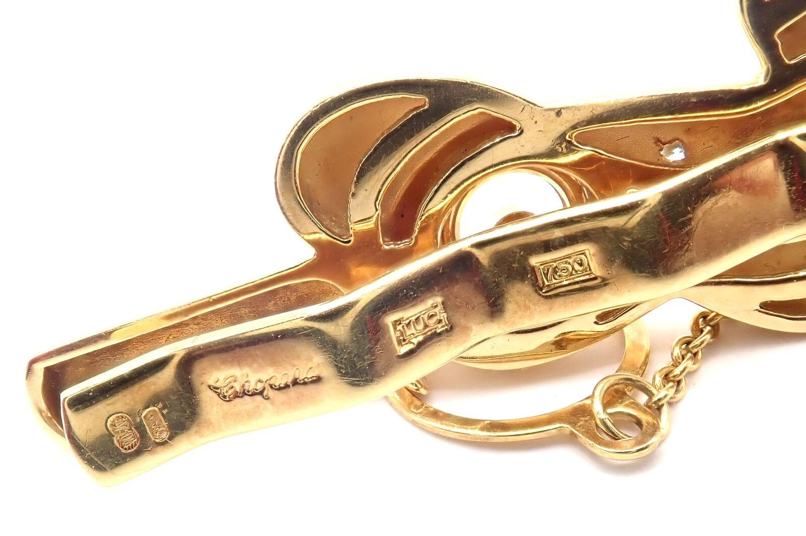 Chopard d'epoca Happy Diamond Airplane, fermaglio per cravatta in oro giallo in vendita 1