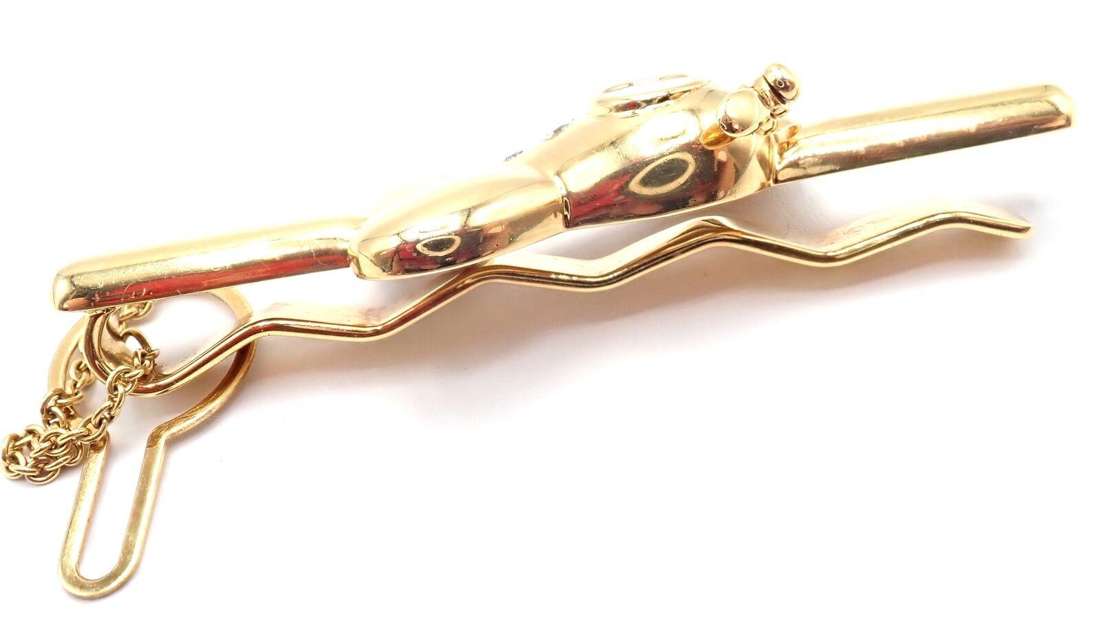 Chopard d'epoca Happy Diamond Airplane, fermaglio per cravatta in oro giallo in vendita 2