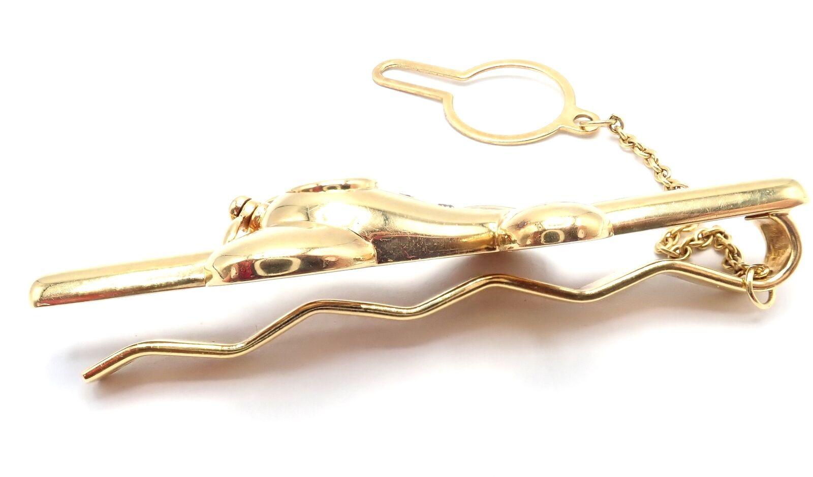 Chopard d'epoca Happy Diamond Airplane, fermaglio per cravatta in oro giallo in vendita 3