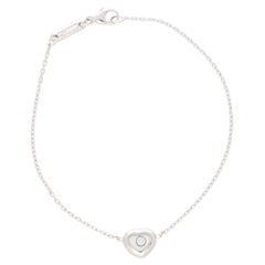 Chopard Bracelet chaîne vintage Happy Diamonds en or blanc 18 carats serti de diamants