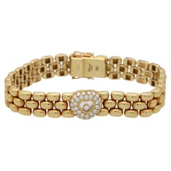  Vintage Chopard 'Happy Diamonds' Chunky Link Bracelet in 18k Yellow Gold