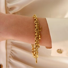 Vintage Chopard Happy Diamonds 'I Love You' Diamond Charm Bracelet in 18k Gold