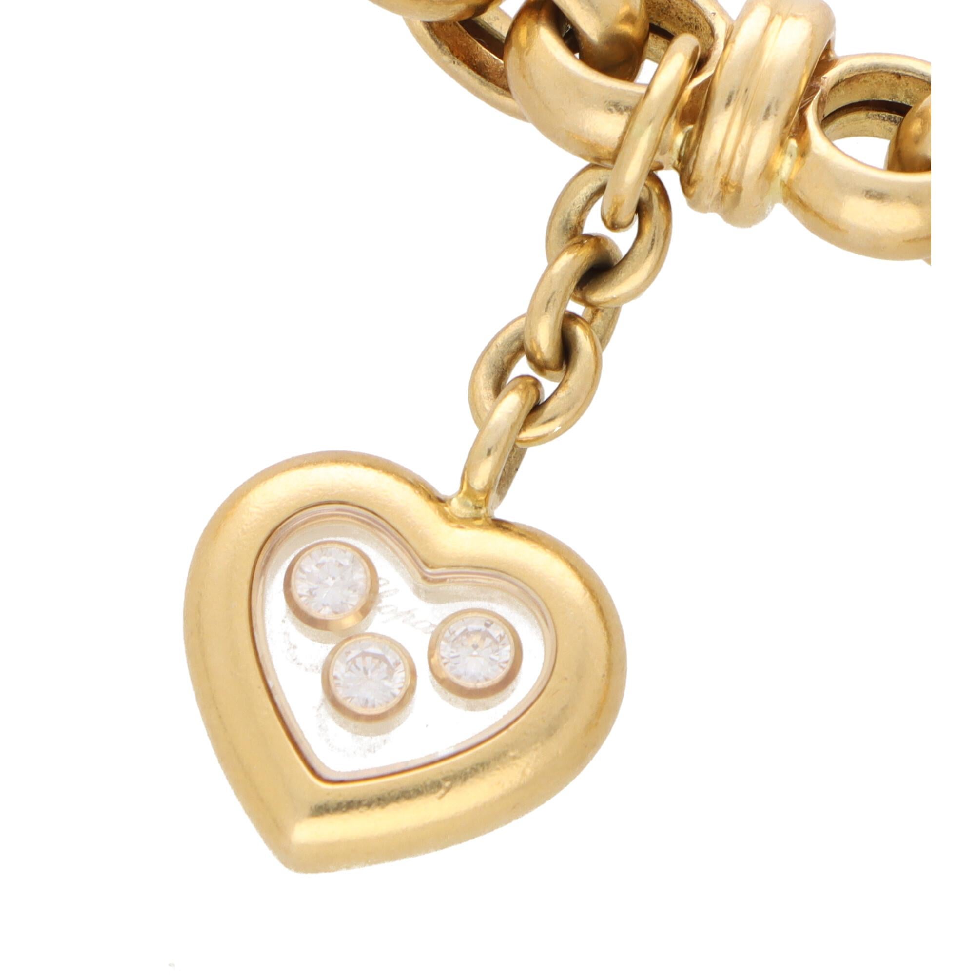 Modern Vintage Chopard Happy Diamonds 'I Love You' Diamond Charm Bracelet in 18k Gold