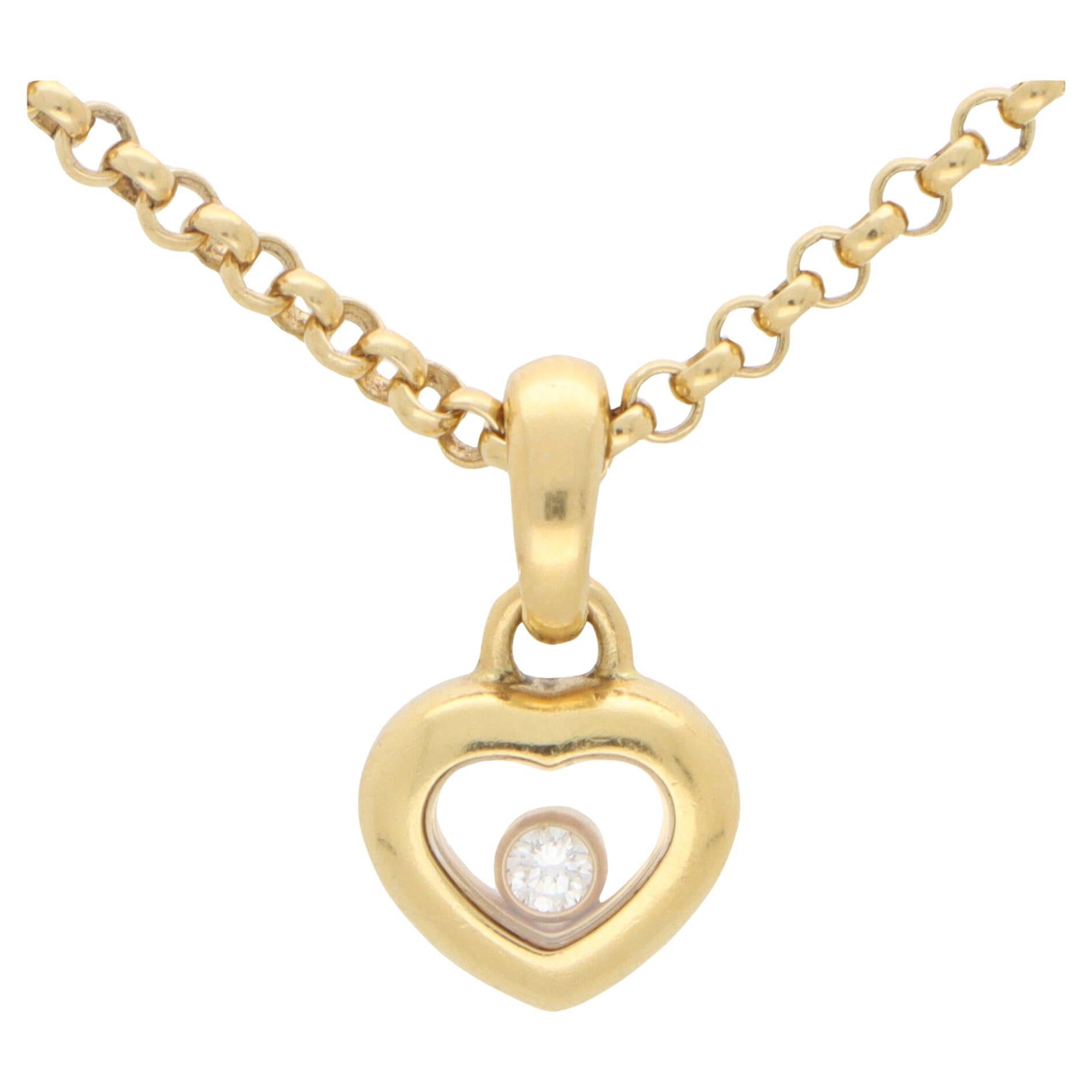 Vintage Chopard Happy Diamonds Necklace in 18k Yellow Gold