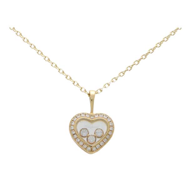 Vintage Chopard Happy Diamonds Pendant Necklace in 18k Yellow Gold For ...
