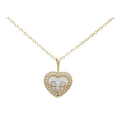 Vintage Chopard Happy Diamonds Pendant Necklace in 18k Yellow Gold