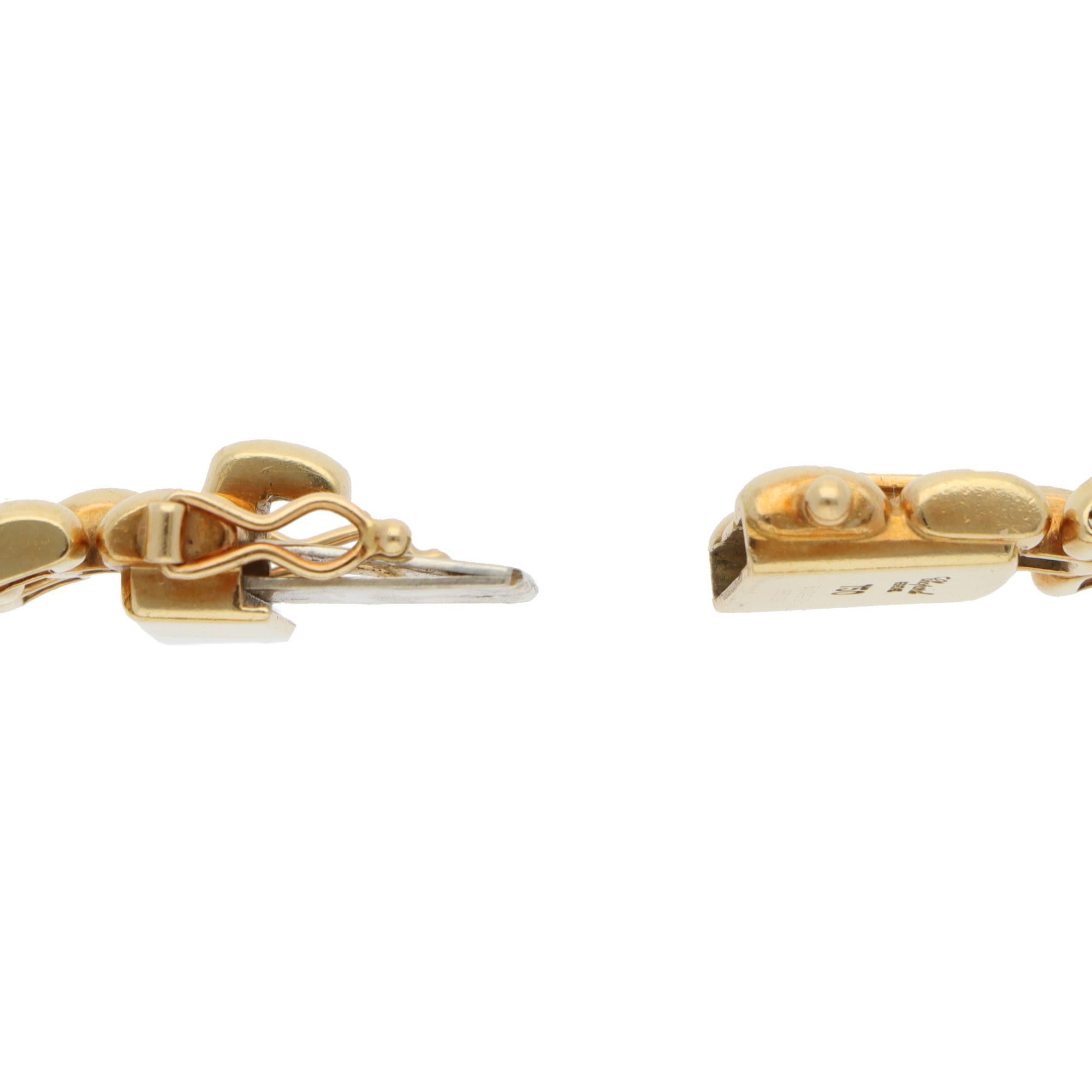 Vintage Chopard Happy Hearts Diamantarmband aus Gelbgold mit Diamanten im Zustand „Hervorragend“ in London, GB