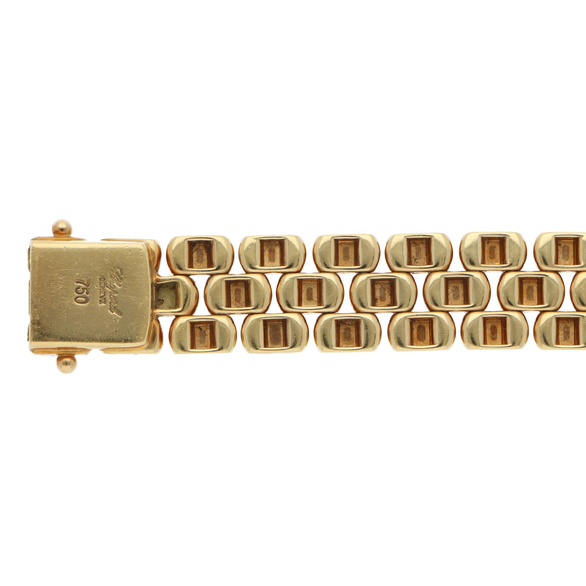 Vintage Chopard Happy Hearts Diamantarmband aus Gelbgold mit Diamanten für Damen oder Herren