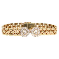 Vintage Chopard Happy Hearts Diamond Bracelet in Yellow Gold