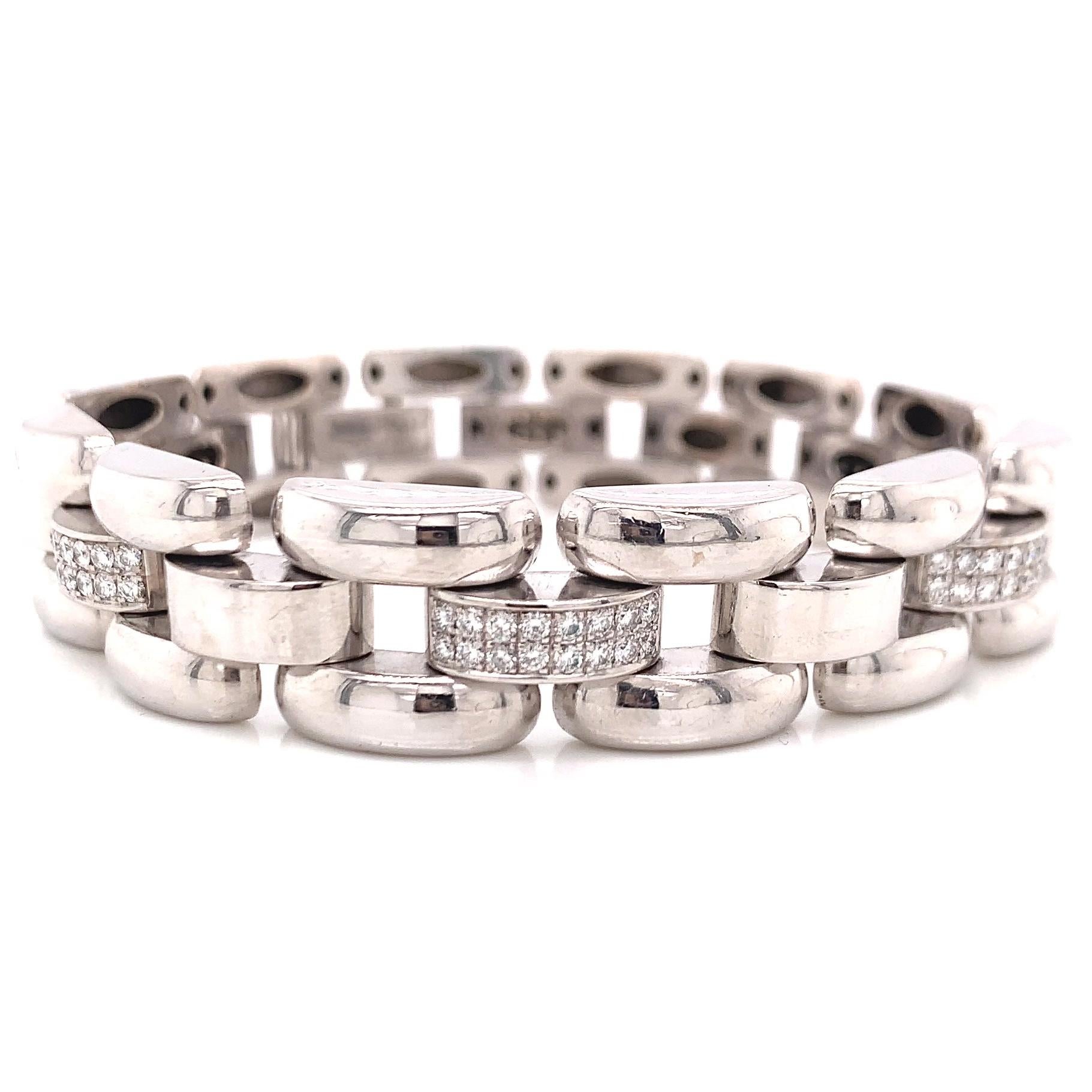 18 Karat Weißgold-Armband von Chopard La Strada mit Diamanten (Rundschliff)