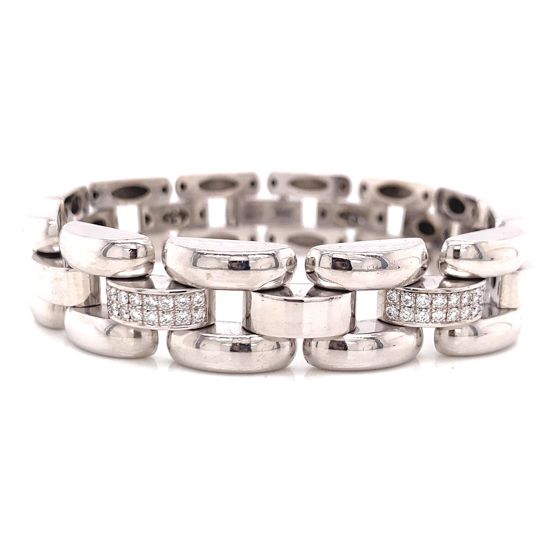 18 Karat Weißgold-Armband von Chopard La Strada mit Diamanten im Zustand „Hervorragend“ in Beverly Hills, CA