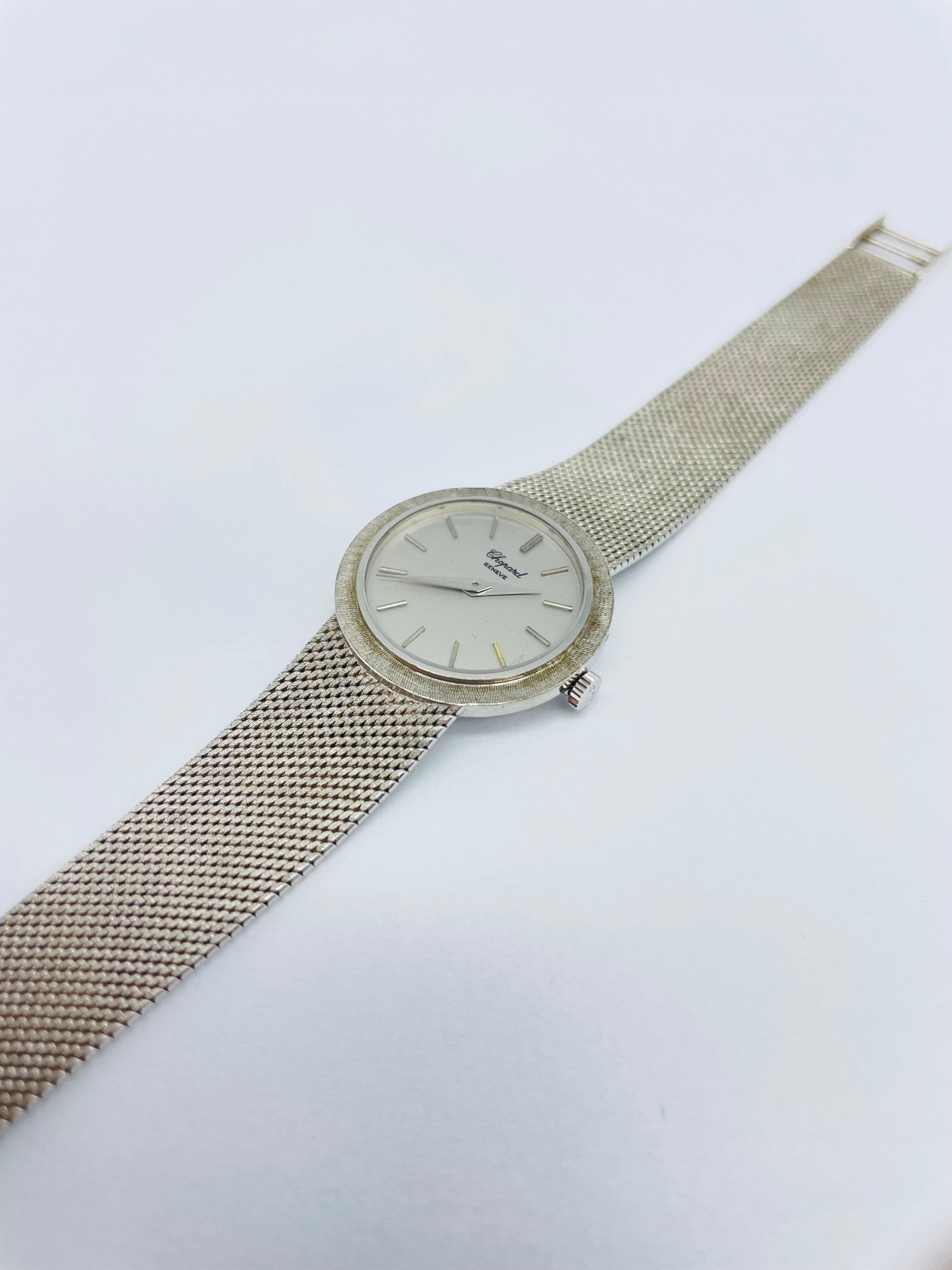Vintage Chopard Ladies Watch 750 White Gold 18k Jewelry Ref. D6009 For Sale 3
