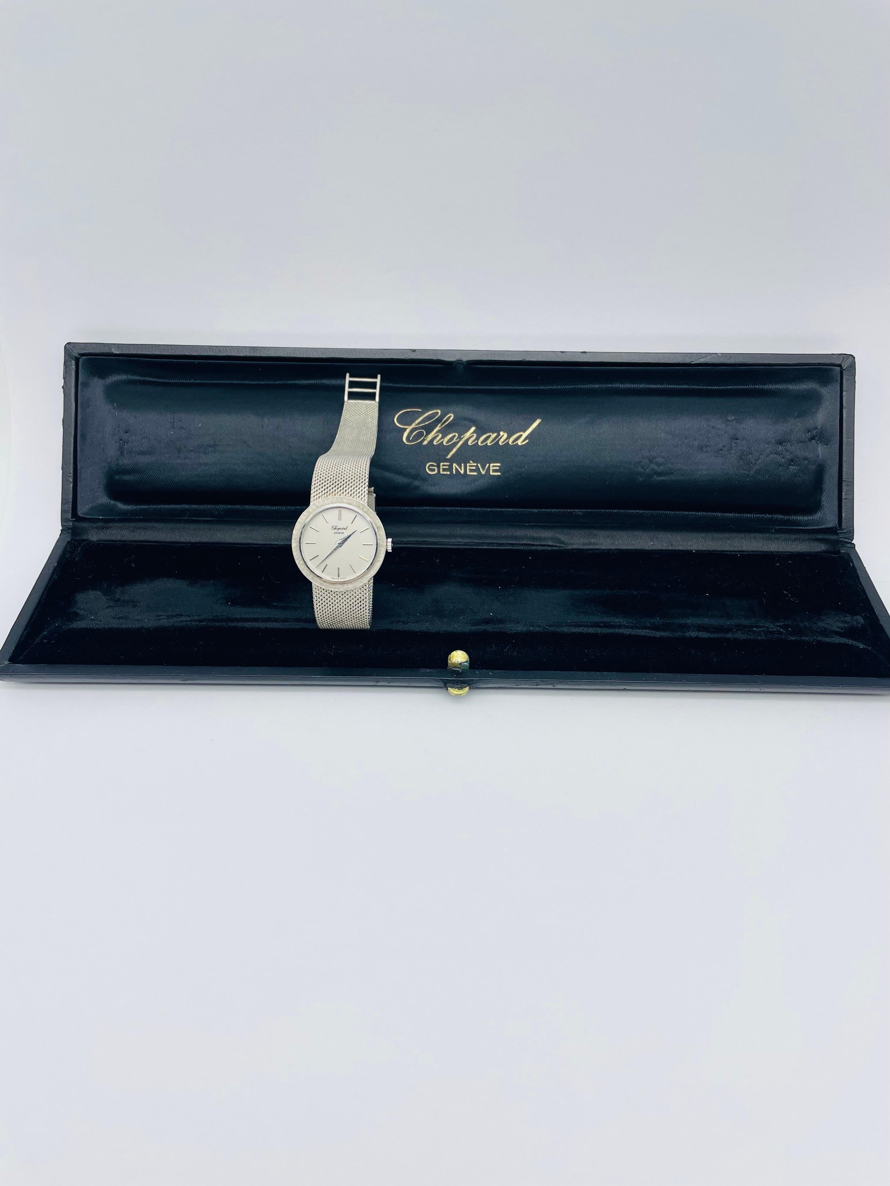 Vintage Chopard Ladies Watch 750 White Gold 18k Jewelry Ref. D6009 For Sale 4