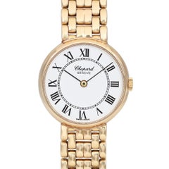 Vintage Chopard Lady 18k Yellow Gold White Dial Quartz Ladies Watch 4091