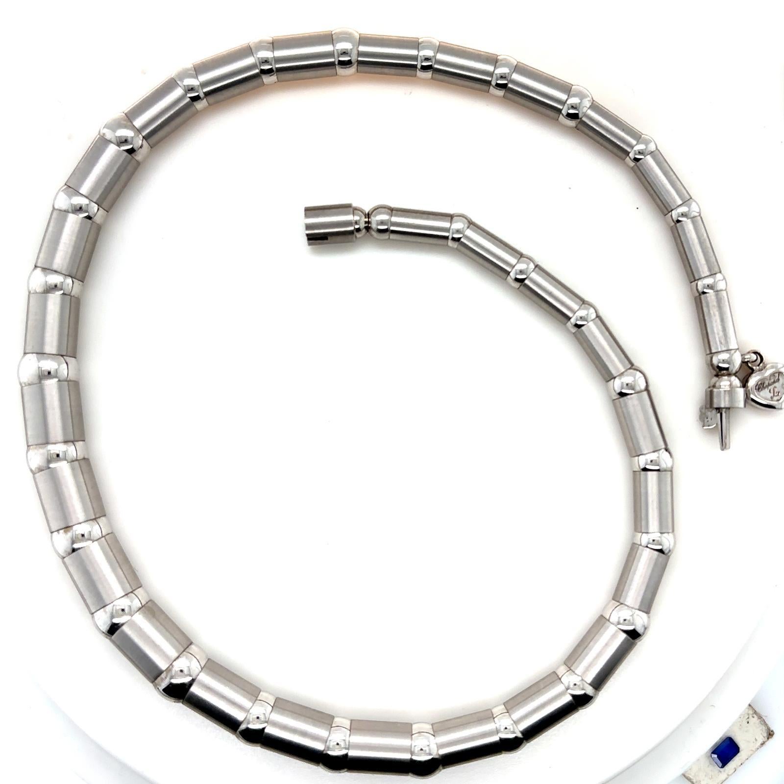 Jahrgang Chopard  Halskette 'Les Chaines' mit röhrenförmigem Kragen aus 18 Karat Weißgold (Moderne)