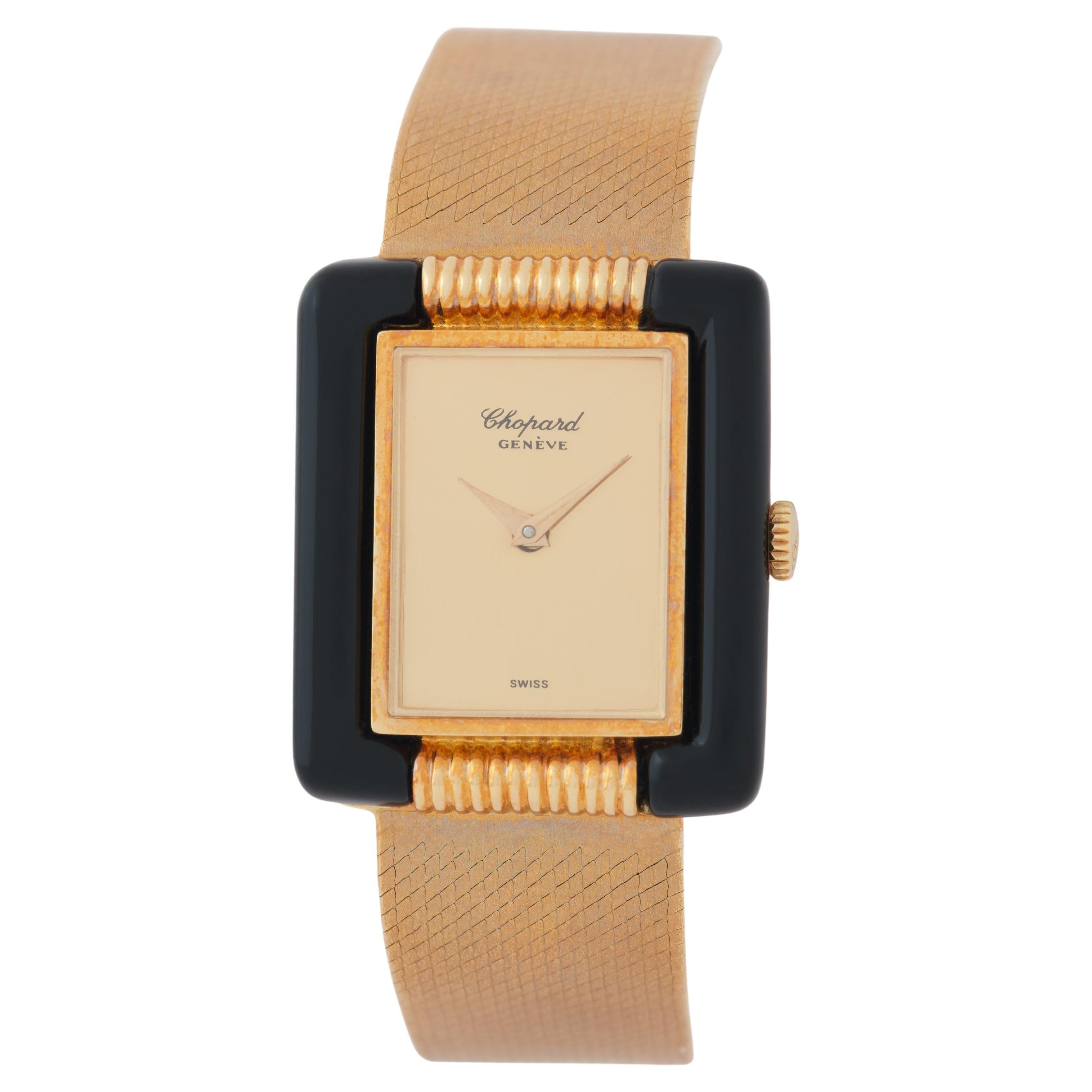 Vintage Chopard Model 401006 18 Karat Yellow Gold and Onyx