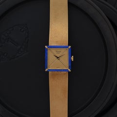 Vintage Chopard Model 46945 18 Karat yellow Gold and Lapis Watch