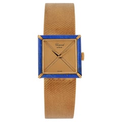 Vintage Chopard Model 46945 18 Karat yellow Gold and Lapis Watch