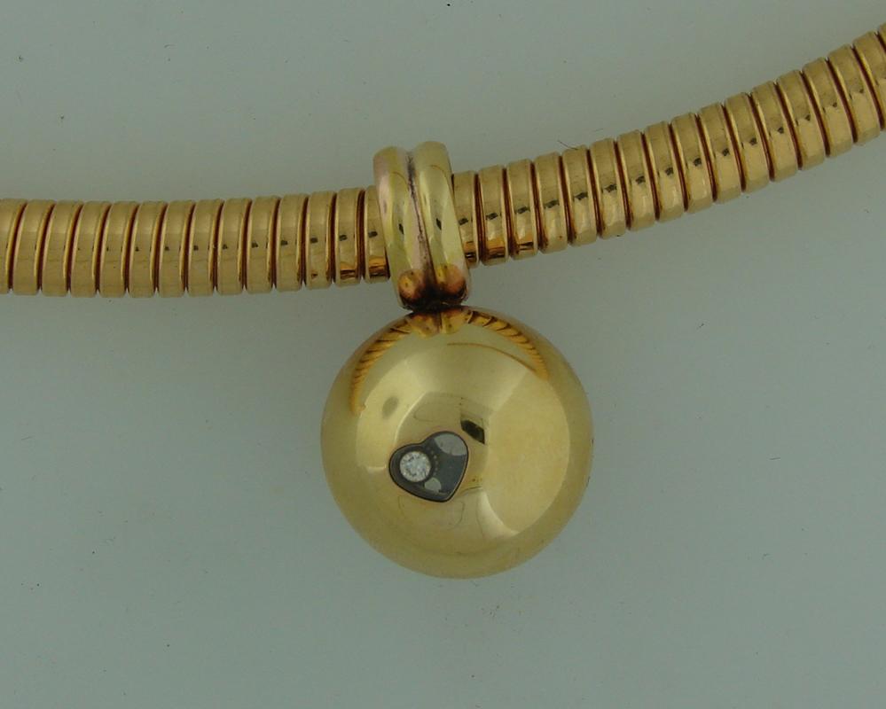 Vintage Chopard Necklace 18k Gold Happy Diamond Tubogas 2