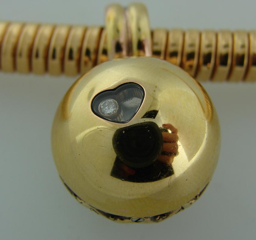 Vintage Chopard Necklace 18k Gold Happy Diamond Tubogas 3