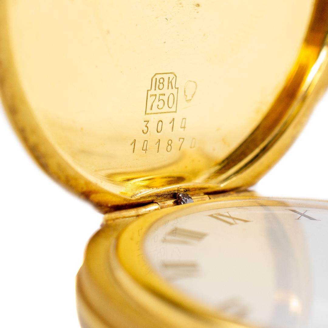 Vintage Chopard Taschenuhr 3014 42mm aus 18 Karat Gelbgold im Zustand „Hervorragend“ in Houston, TX