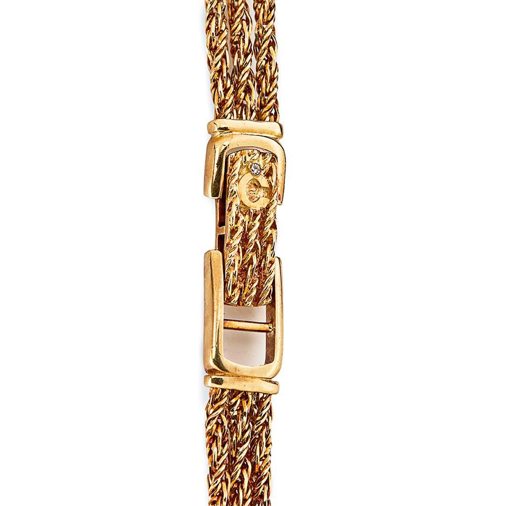 Chopard Gelbgold-Uhr mit Diamanten und Saphiren (Rundschliff) im Angebot