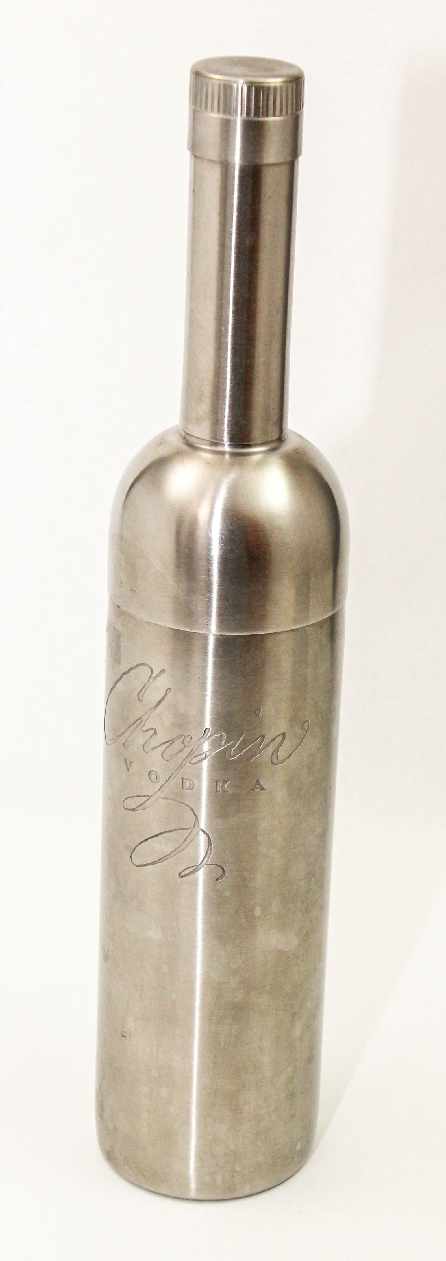 20th Century Vintage Chopin Vodka Stainless Steel Martini Cocktail Shaker