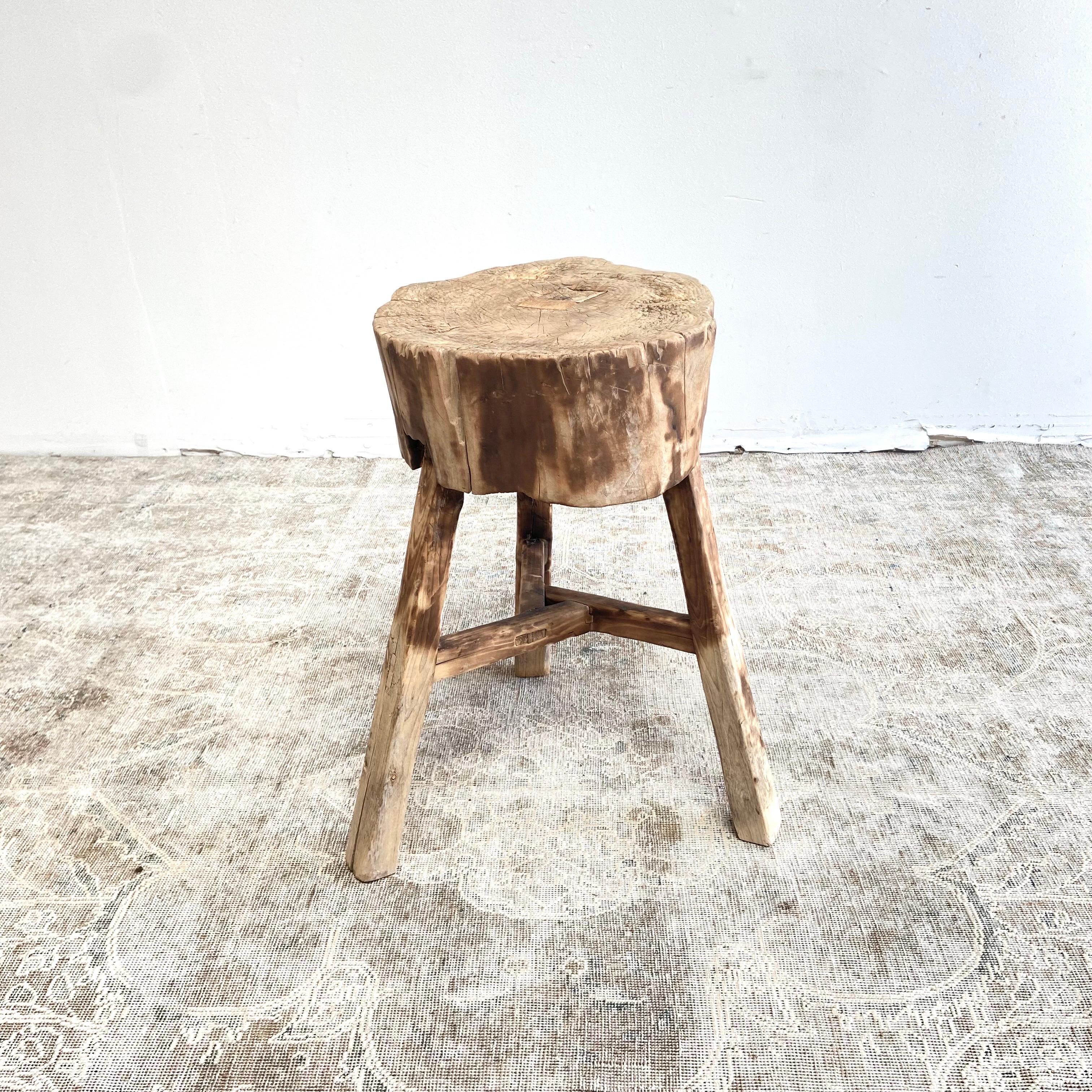 Vintage Chopping Block Stump Side Table For Sale 6