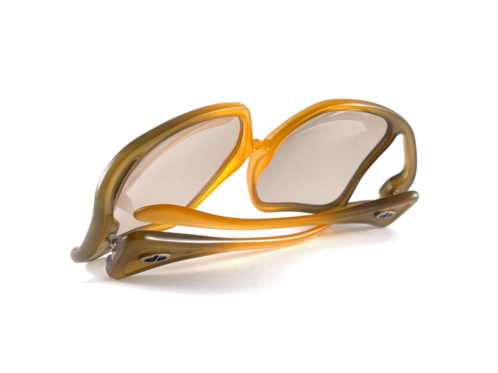 Vintage Christian D02 Avant Garde Two Tone Optyl Audrey Hepburn 1975 Sunglasses  For Sale 6