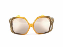 Vintage Christian D02 Avant Garde Two Tone Optyl Audrey Hepburn 1975 Sunglasses