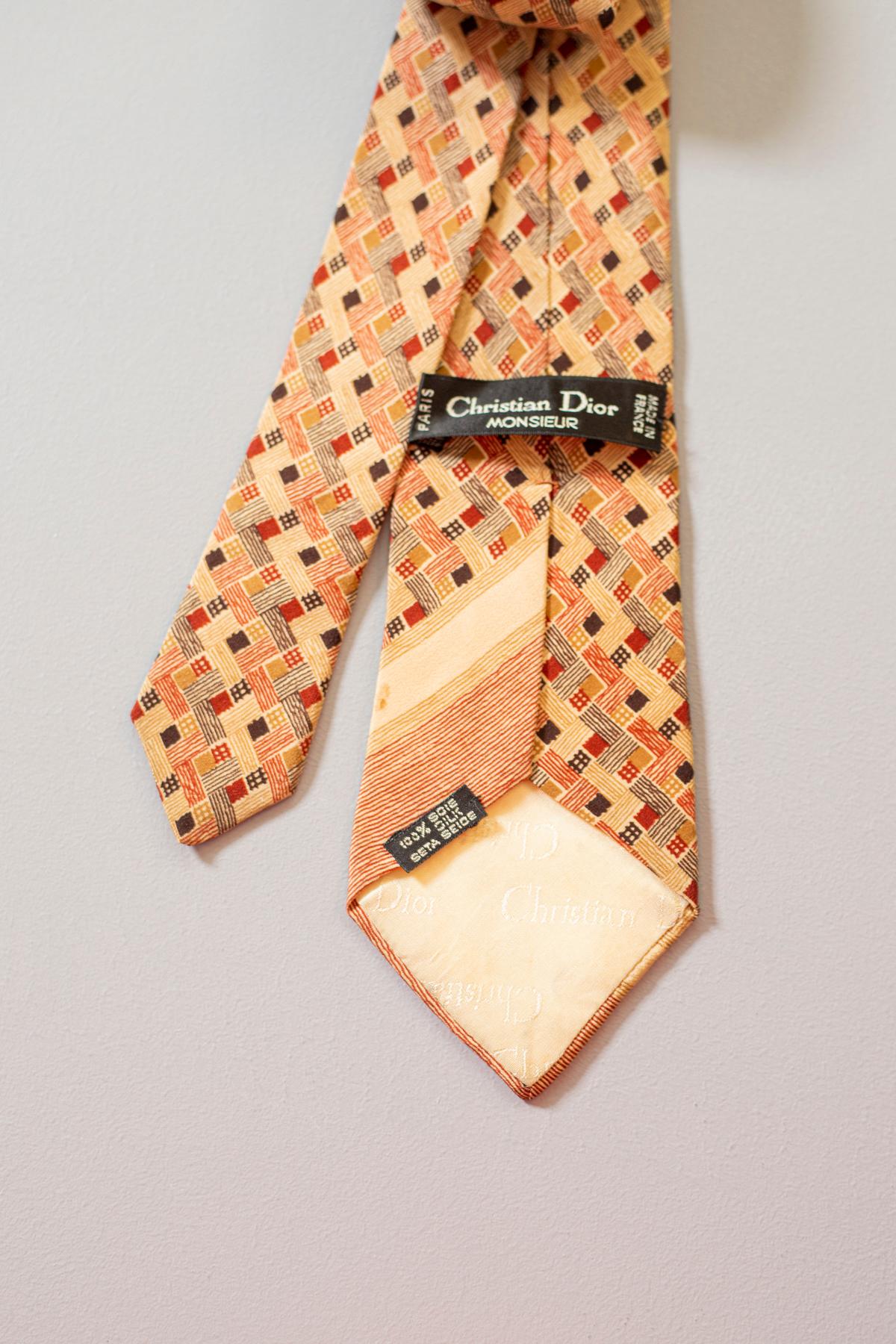vintage christian dior silk tie