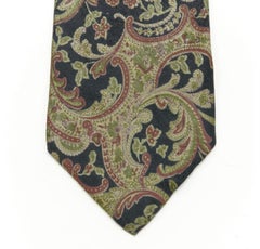 vintage CHRISTIAN DIOR 100% silk red blue oriental paisley print tie