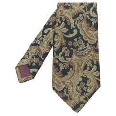 vintage CHRISTIAN DIOR 100% silk red blue oriental paisley print tie