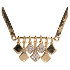 Vintage Christian Dior 18K Gold and Diamond Dangle Necklace Vintage Christian Dior 18K Gold and Diamond Dangle Necklace