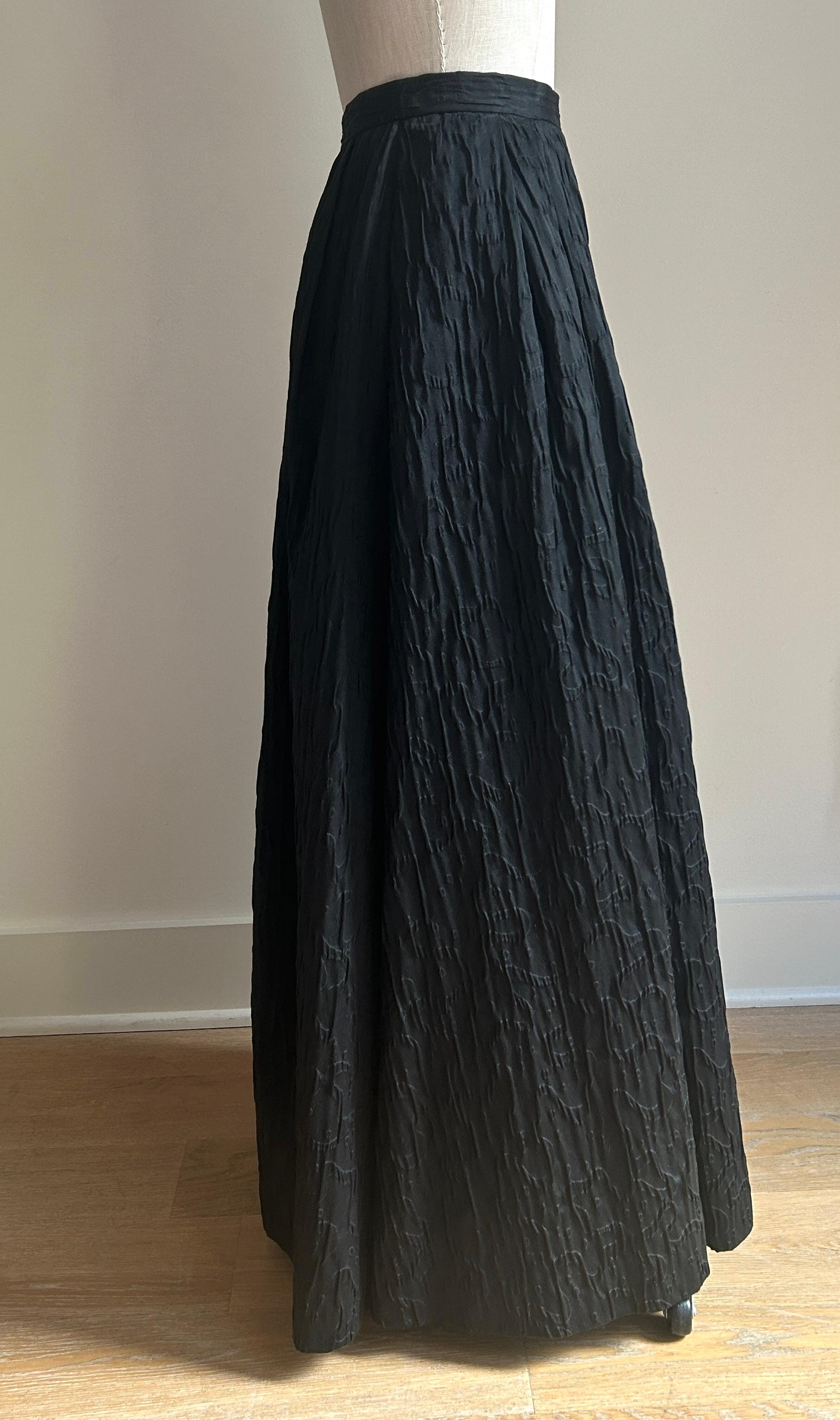 Vintage Christian Dior 1970s Black Long Full Ball Skirt In Excellent Condition In San Francisco, CA