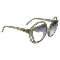 Vintage Christian Dior 2027 60 Green Jasped Optyl Sunglasses