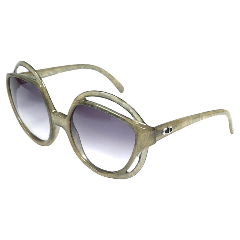 Vintage Christian Dior 2027 60 Green Jasped Optyl Sunglasses  display picture 1