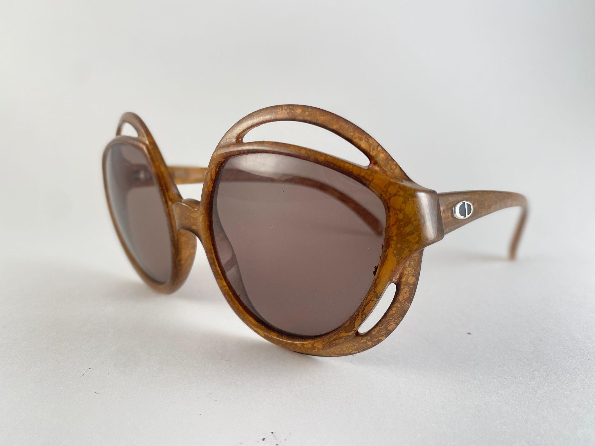 Marron Vintage Christian Dior 2027 80  Lunettes de soleil Jasped Optyl en vente