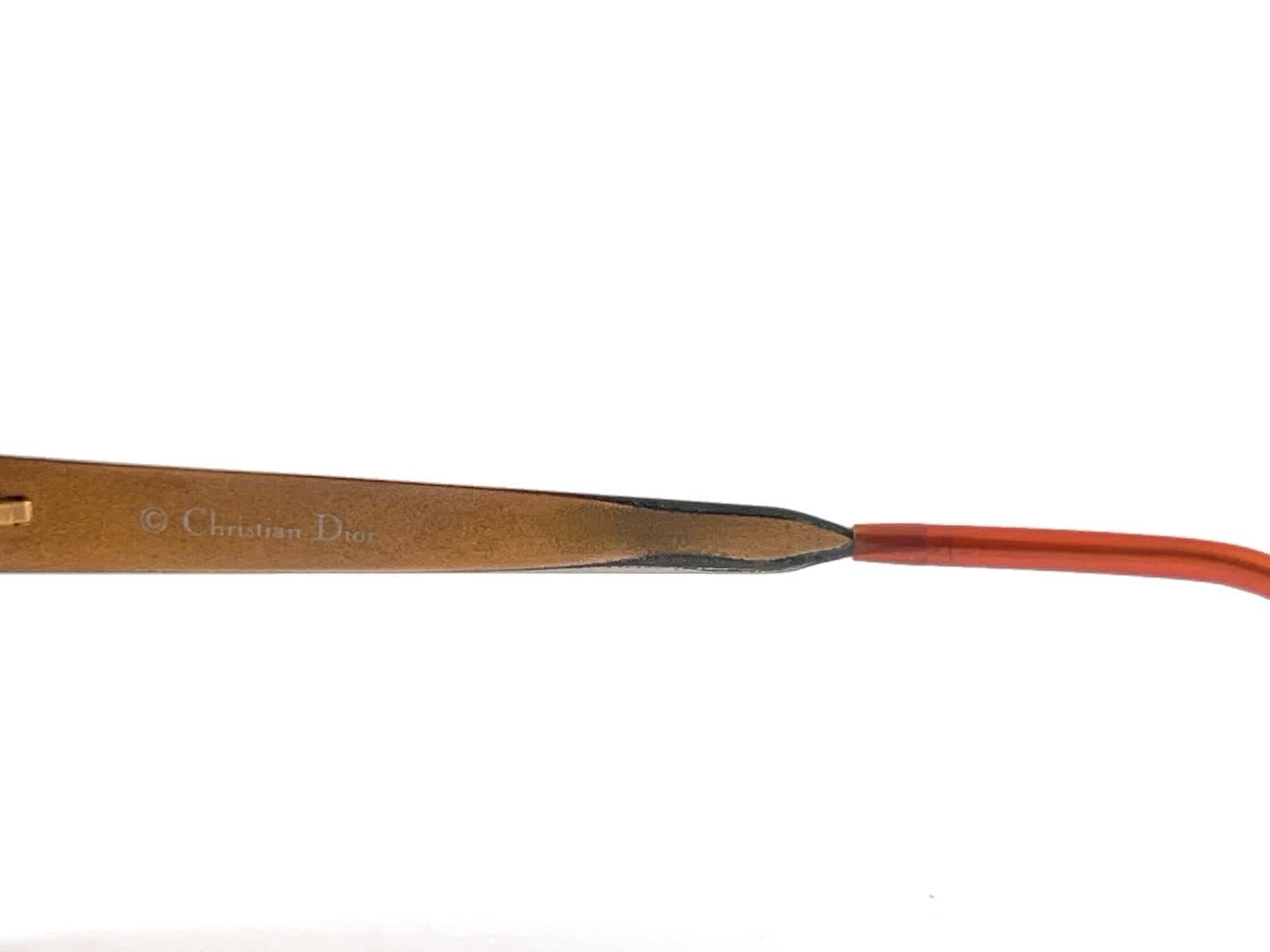 Lunettes de soleil vintage Christian Dior 2037 43 or et acajou 1970's Autriche en vente 6