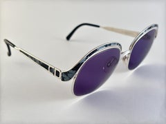 Vintage Christian Dior 2037 Silber & Blau marmorierte Vintage-Sonnenbrille 1970er Jahre Österreich