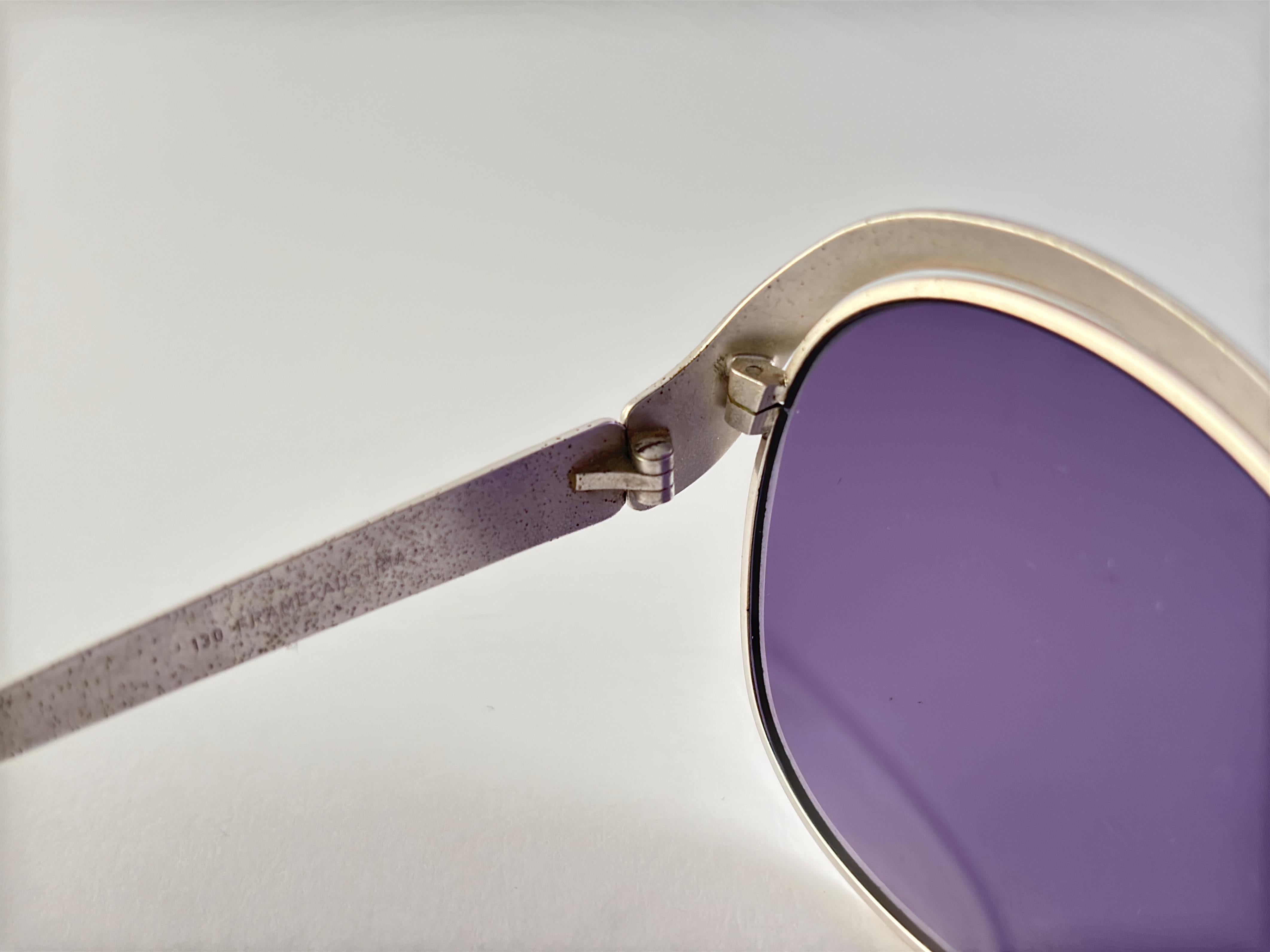 Women's Vintage Christian Dior 2037 Silver & Blue Marbled Sunglasses 1970'S Austria For Sale
