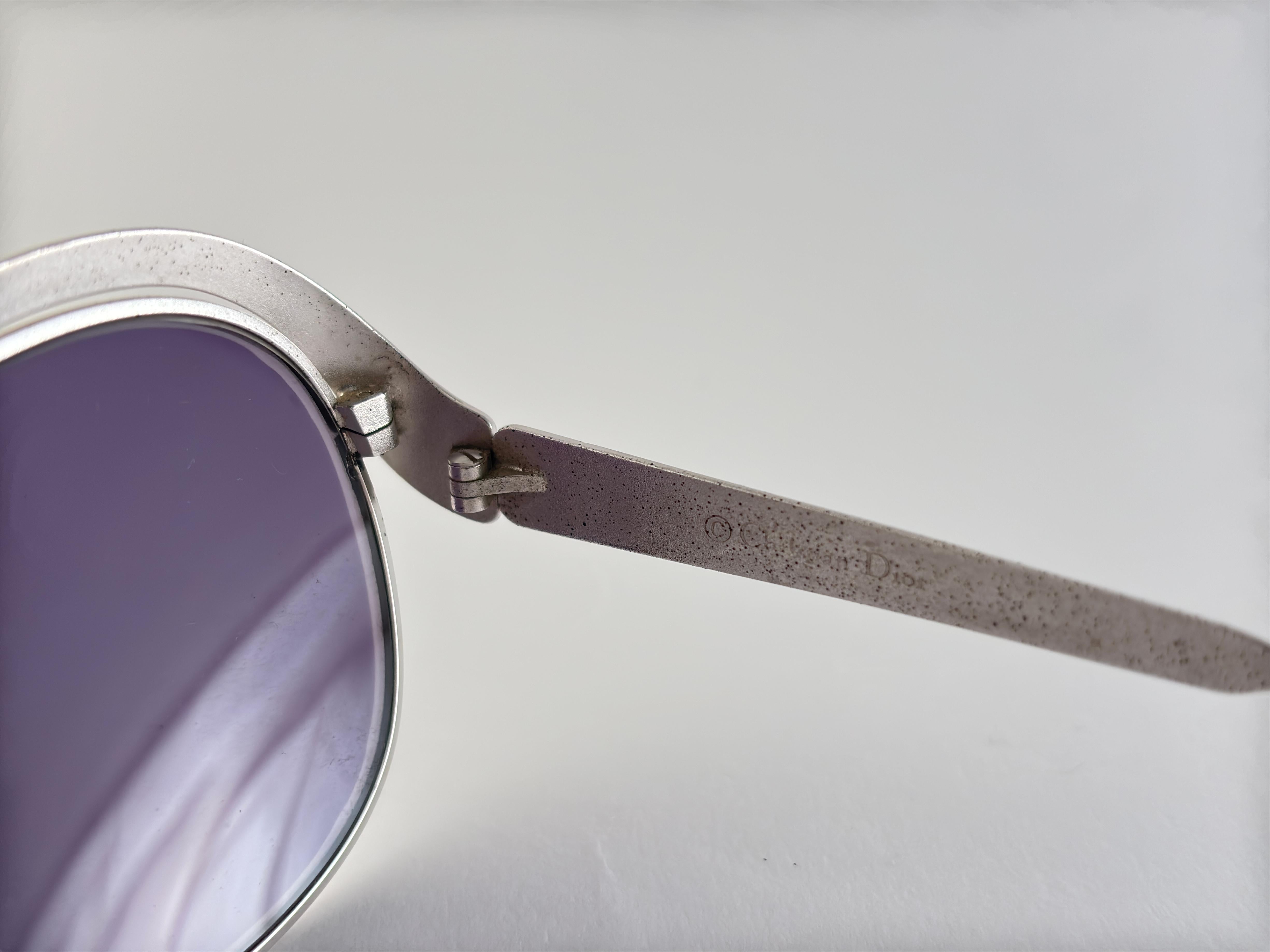 Vintage Christian Dior 2037 Silver & Blue Marbled Sunglasses 1970'S Austria For Sale 1