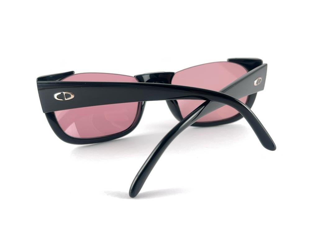Vintage Christian Dior 2396 Black Half Frame Pink Lenses Sunglasses 80'S Austria For Sale 6