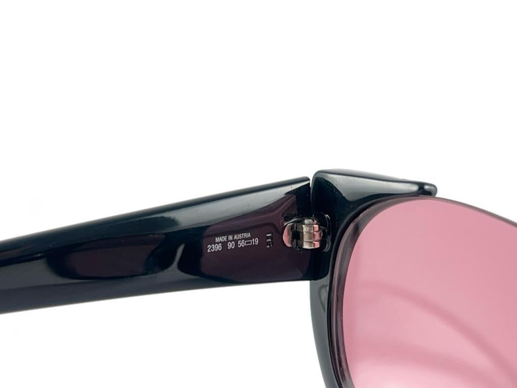 Vintage Christian Dior 2396 Black Half Frame Pink Lenses Sunglasses 80'S Austria For Sale 1