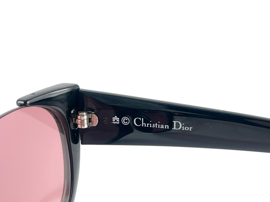 Vintage Christian Dior 2396 Black Half Frame Pink Lenses Sunglasses 80'S Austria For Sale 2