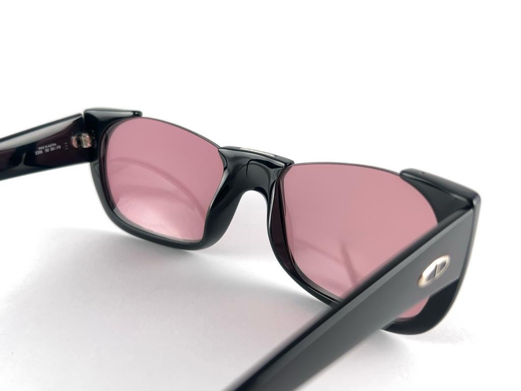 Vintage Christian Dior 2396 Black Half Frame Pink Lenses Sunglasses 80'S Austria For Sale 3