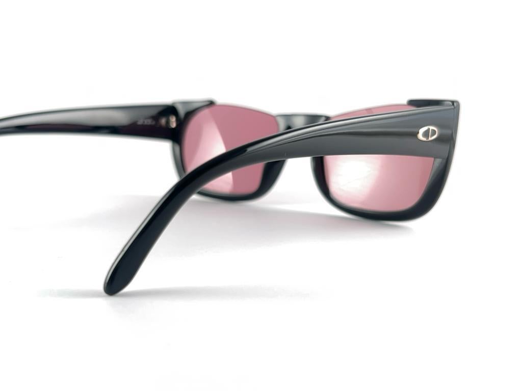 Vintage Christian Dior 2396 Black Half Frame Pink Lenses Sunglasses 80'S Austria For Sale 4