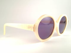 Vintage Christian Dior 2446 70 Beige Round Optyl Sunglasses