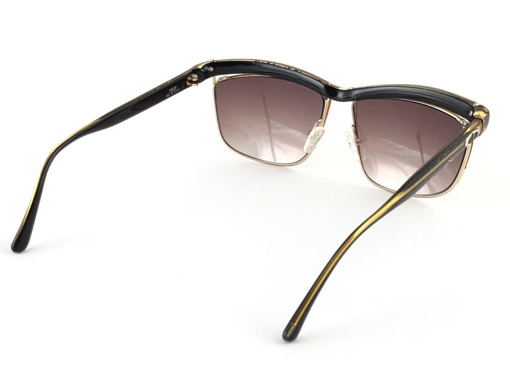 Vintage Christian Dior 2552 90 Oversized Black Sunglasses Optyl 1980's Austria 4